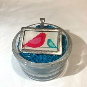 Two birds pendant with ball chain necklace